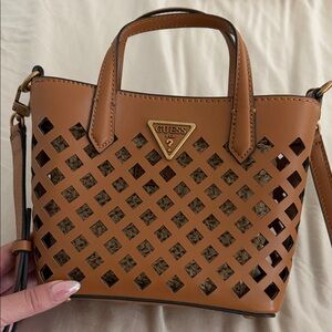 NWT GUESS Aqua Mini Tote in Cognac